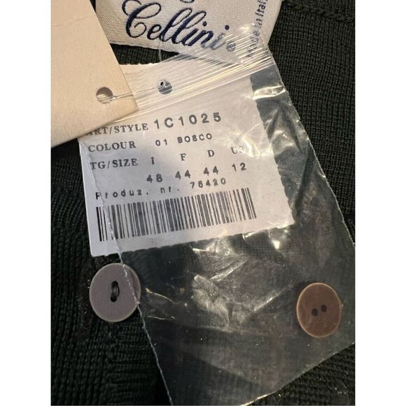 NWT $259 Cellini Italy Wool Blend Green Cardigan W/Glitter Accents Fabulous Clas - Picture 11 of 14